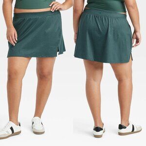 1X - Womens Knit Slit Skort - All In Motion - Dark Green